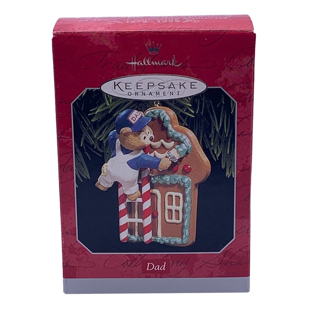 Hallmark Keepsake 1998 DAD Bear Gingerbread Collectible Christmas Ornament w/Box